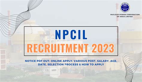 NPCIL Recruitment 2023 Apply Form Various Post Check Details Age