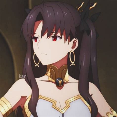 An Anime Character With Long Black Hair And Red Eyes Wearing Gold Hoop