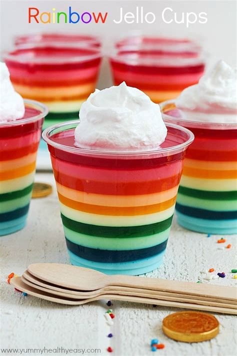 Rainbow Jello Cups Yummy Healthy Easy