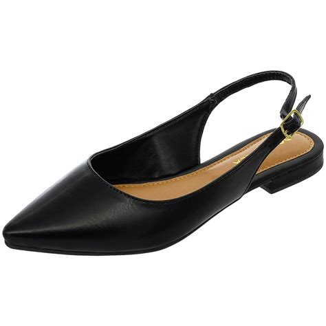 Sapatilha Slingback Rasteira Feminina Aberta Bico Fino Classica Lisa