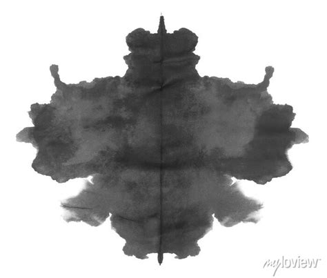 Photo Rorschach Inkblot Test Isolated On White Background Posters For