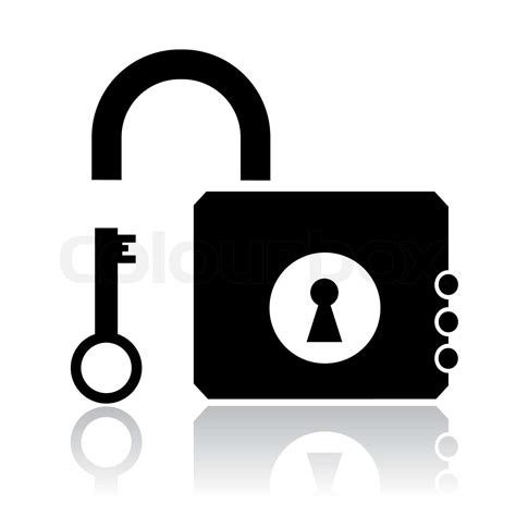 Vector Icon Of Opened Lock And Key Stock Vector Colourbox