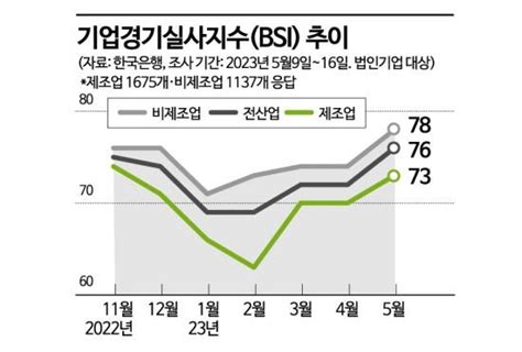 반도체 회복 기대감·소비 증가에 5월 기업체감경기 개선 네이트 뉴스