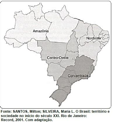 UNIFENAS 2017 2 Observe a regionalização brasileira proposta no mapa a