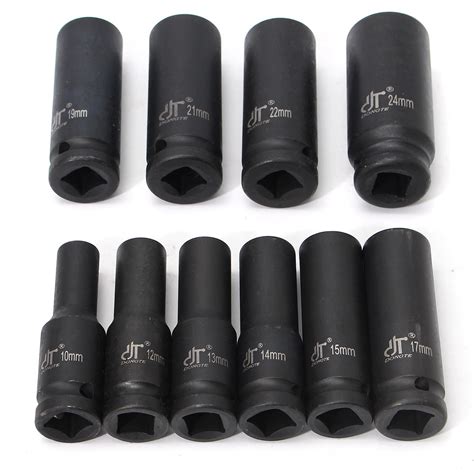 Piece Deep Impact Metric Socket Set Inch Drive For Garage Tools