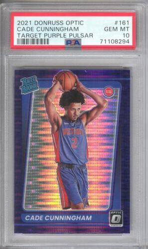 Cade Cunningham 161 2021 22 Donruss Optic Target Purple Pulsar Rookie