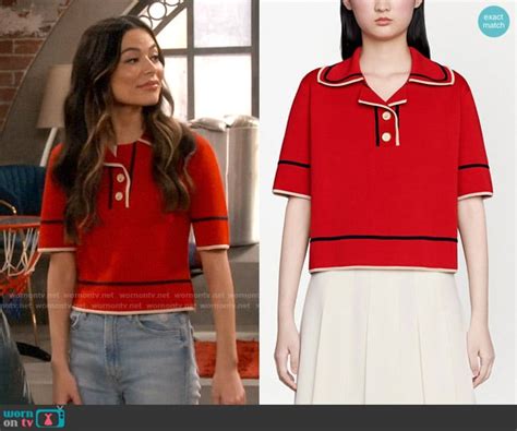 Wornontv Carly’s Red Polo Top On Icarly Miranda Cosgrove Clothes And Wardrobe From Tv