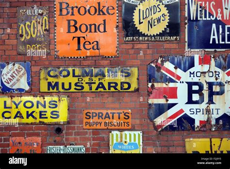 Vintage Enamel Advertising Signs At Bygone Times Antiques Centre