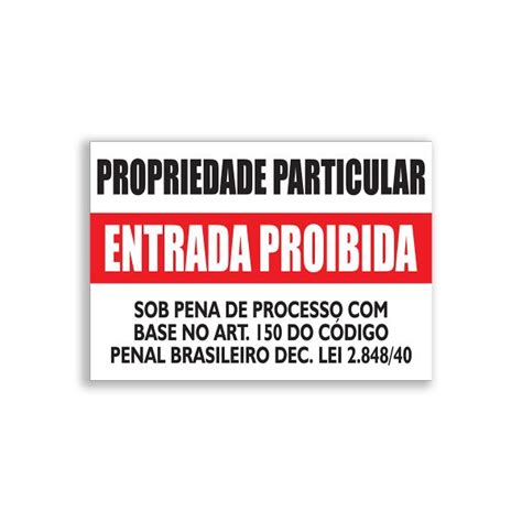 Placa De Sinaliza O Em Pvc Informativa Propriedade Privada