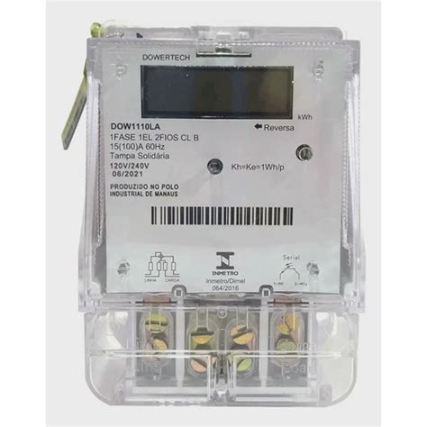 Medidor De Energia Elétrica Monofasico 220V Dowertech 1110L em