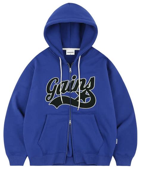 Musinsa Gainsboro Applique Star Logo Hood Zip Up Cobalt