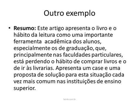 Exemplo De Resumo Crítico De Um Artigo Vários Exemplos