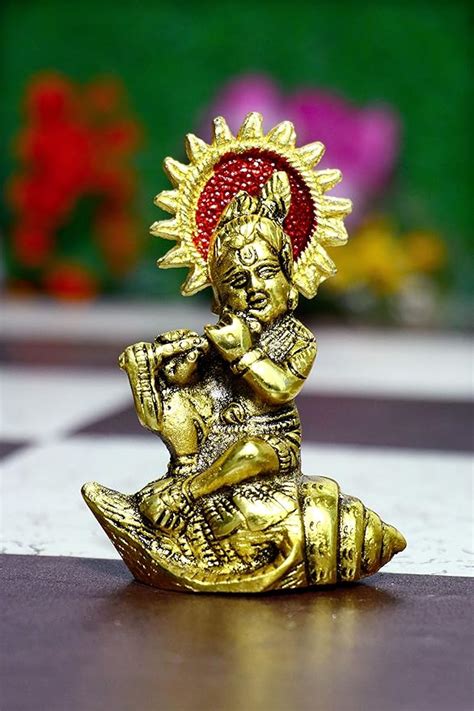 Buy Radhika Gift Items Bal Krishna Seated On Holy Conch Panchajanya