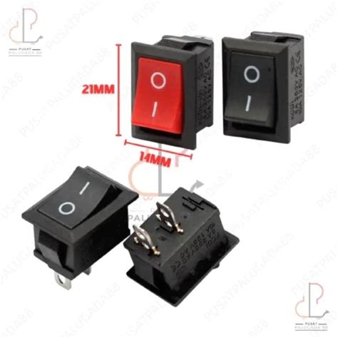 Jual Rocker Switch Hitam Kecil Pin Kaki Saklar Karaoke On Off Pin