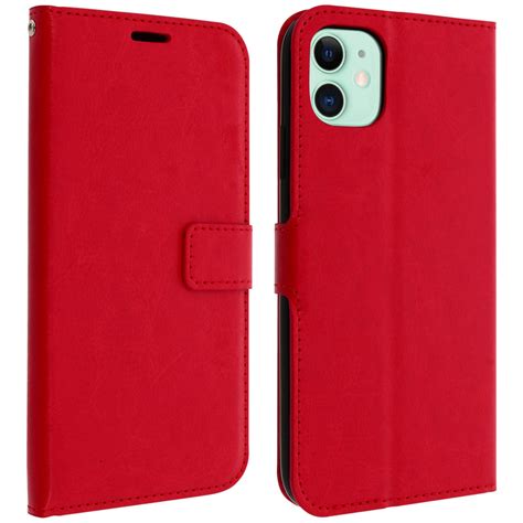 Etui z klapką i portfelem z serii Vintage do Apple iPhone 11 czerwone