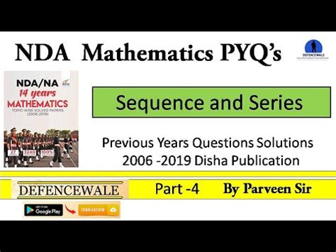 Nda Math Sequence And Series Pyq Nda Math Pyq Part Nda