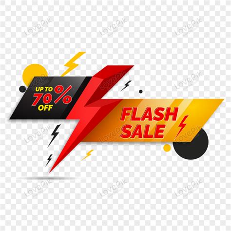 Flash Sale Promotion Vector Lightning Sale Vector Creative Png