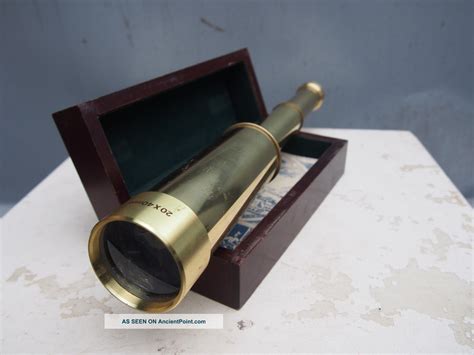 Vintage Authentic Models Nautical Officer ' S Brass Spyglass Collapsible Telescope