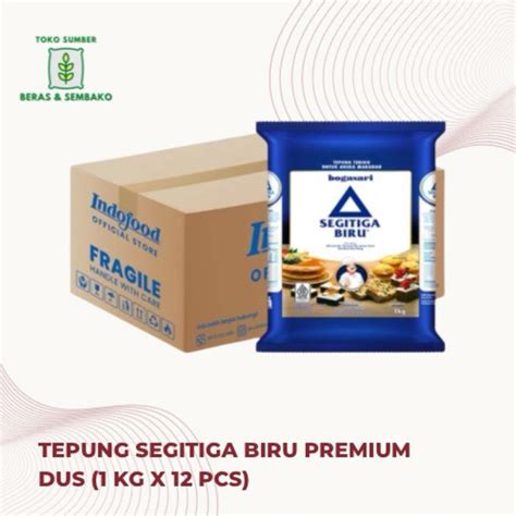 Jual Tepung Terigu SEGITIGA BIRU PREMIUM DUS 1 KG X 12 PCS Shopee