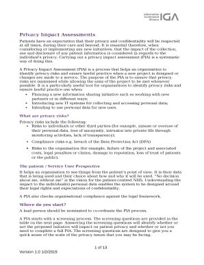 Privacy Impact Assessments Digital Nhs Doc Template PdfFiller