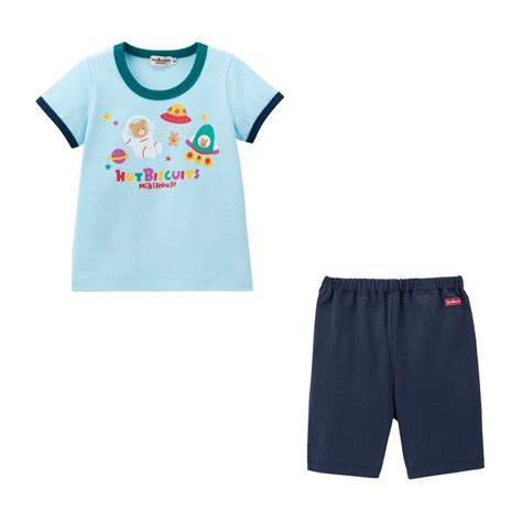 HOT BISCUITS ミキハウス ビーンズ ルームウェア 上下セット アウトレット 白 サックス cm cm cm cm cm ホットビスケッツ ミキハウス