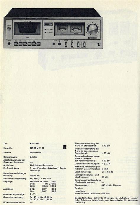 Nordmende CD 1050 Hifi Wiki