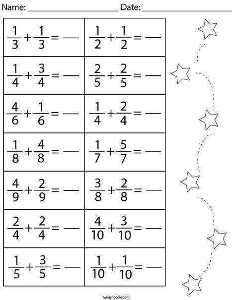 Simple Fractions Math Fractions Maths Math Number Sense Math