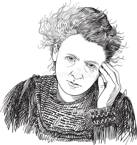 Marie Sklodowska Curie Vector Sketch Portrait Illustration Editorial Editorial Image ...