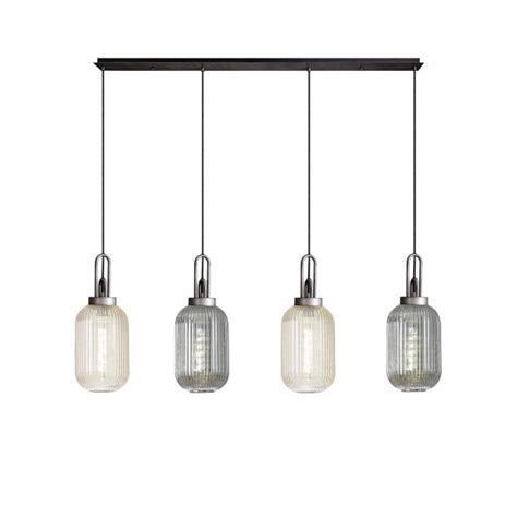 Lgk15579 Acme 4 Light Linear Pendant Aged Pewter Matt Black