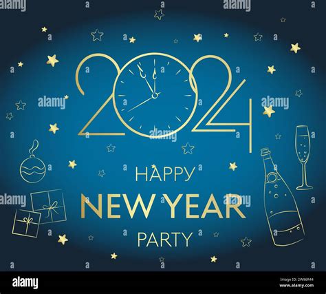 Happy New Year Greeting Card Vector Template Festive Christmas Social