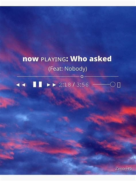 Nobody Asked Art Print For Sale By Zenon45 Redbubble