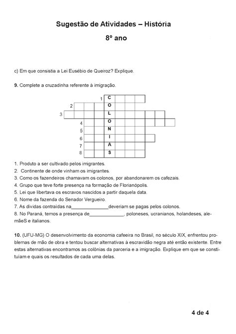 Atividades De HistÓria 8° Ano AvaliacÕes Provas Testes Imprimir Ii