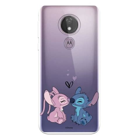 Funda Para Motorola Moto G7 Power Oficial De Disney Angel Stitch Beso