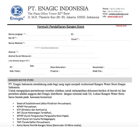 Detail Contoh Formulir Perusahaan Koleksi Nomer