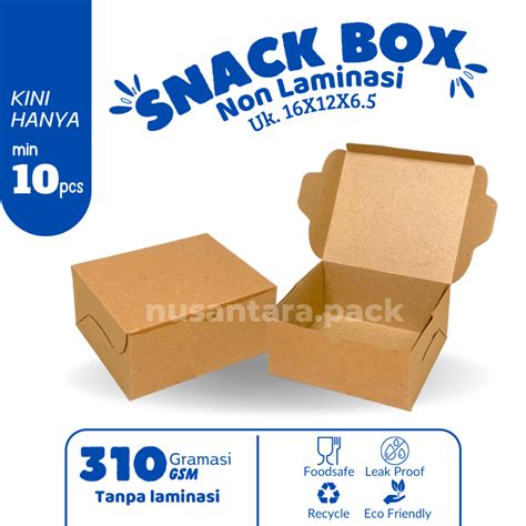 Jual Kotak Snack Kue Nasi Roti Box Kemasan Packing Makanan Dos Coklat