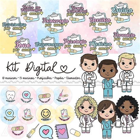 Kit Digital Profiss Es Rea Da Sa De Sem Fundo Png Elo