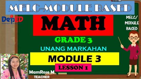 MATH GRADE 3 MODULE 3 WEEK3 LESSON 1 PAGKILALA SA MGA ORDINAL NA