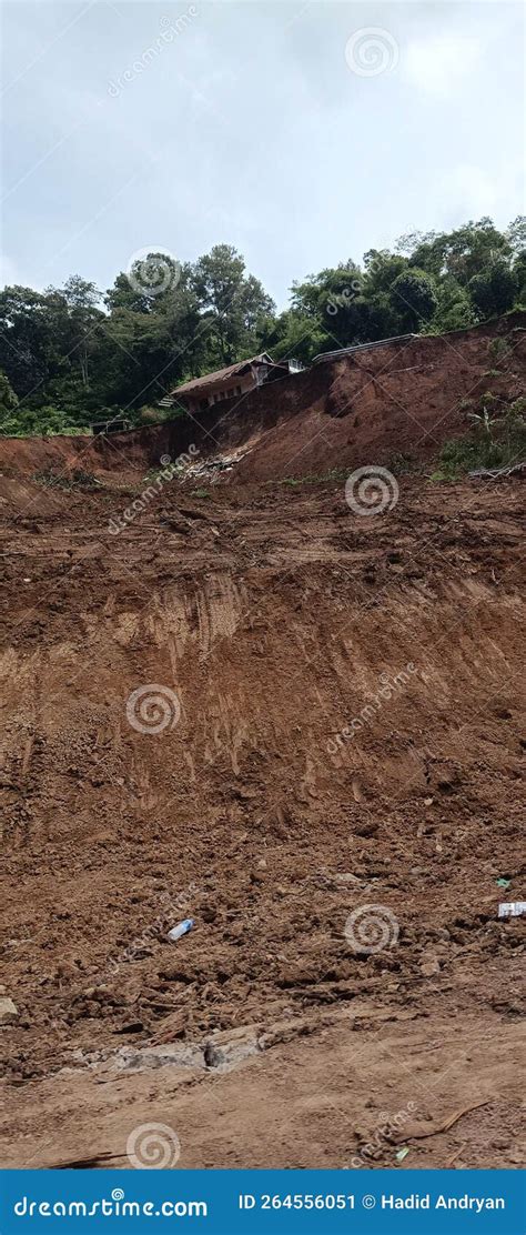 Long Landslides Caused By The Earthquake In Cianjur Stock Image Image