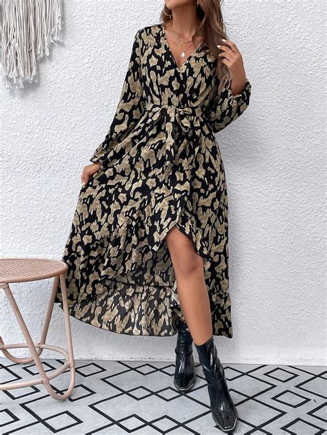 Shein Clasi Robe Longue Femme Avec Manches Lanternes Volants L