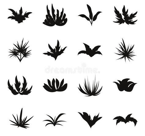 Garden Grass Symbol Collection Garden Shrub Stock Collection On