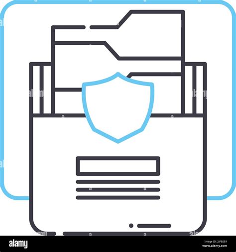 Personal Data Protection Line Icon Outline Symbol Vector Illustration