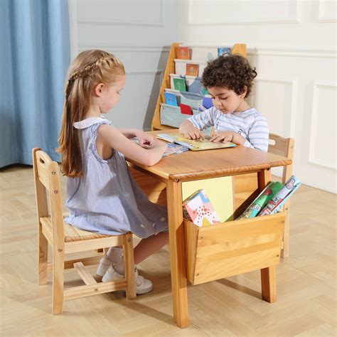 Snapklik.com : KRAND Kids Solid Wood Table And 2 Chair Set