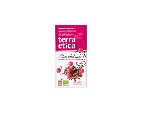 Chocolat noir bio équitable framboise éclats de cacao I Terra Etica