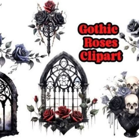 Gothic Roses Clip Art Graphic By Pattern Whimsy Creative Fabrica