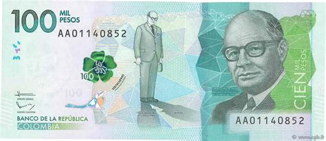 100000 Pesos Colombia 2014 P463 B976253 Banknotes