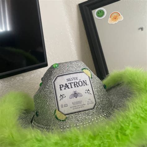 Patron Tequila Inspired Cowboy Hat Fully Customizable Light Up Glitter