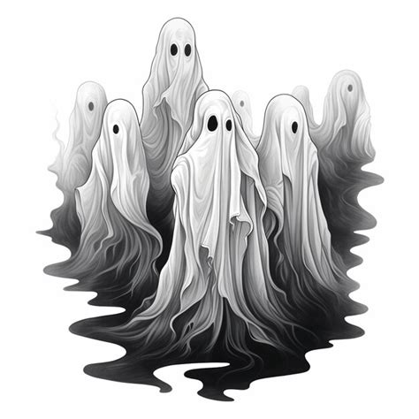 Premium Ai Image Flat Halloween Ghosts Whimsical Modern Appeal