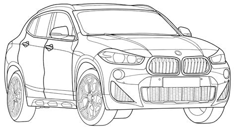 Раскраска Bmw X1 Model распечатать бесплатно