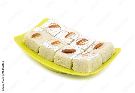 Foto De Indian Sweet Food Badam Barfi Also Know As Mithai Barfee Mawa