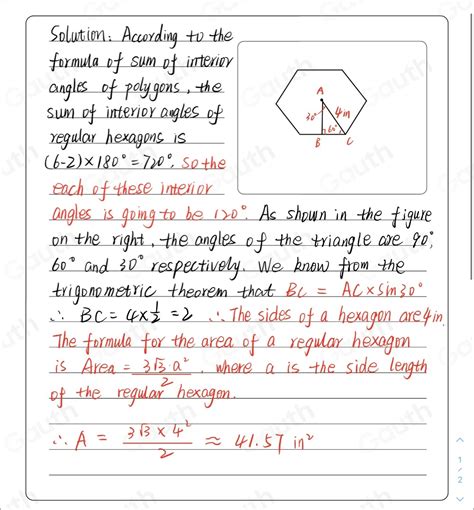 Solved The Regular Hexagon Has A Radius Of 4 In What Is The